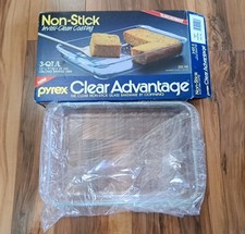 NOS 1986 Pyrex Clear Advantage  3QT Glass Bakeware Opened For Photos  picture