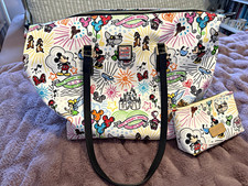 Dooney & Bourke Disney Large Tote Bag w/ Zip Pouch Mickey Minnie Dumbo picture