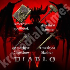 🔥 Diablo IV 4 Amethyst Spellbook, Hammer, Bow, Sword, 4 ITEMS You Pick picture