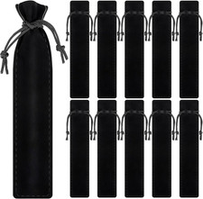 WFPLUS 50 Pieces Velvet Pen Pouch with Drawstring Pencil Sleeve Holders | Black picture