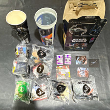 Complete 1997 Taco Bell Star Wars 8-Toy Sealed Set + Cups, Kids Meal Box picture