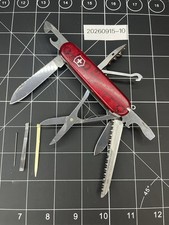 Victorinox Huntsman Swiss Army knife Translucent Ruby Red Pin Clean picture