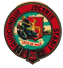 Vintage Isle of Man Motorcycle Water Transfer Sticker/Decal picture