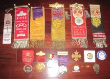 Antique CANADA IOOF Odd Fellows Ribbons Badges Medals Pins  MASONIC Lodge LOT picture