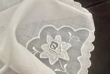 Vintage Madeira Hand Embroidered and Applique Linen Napkins for 8 B362 picture