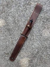WWII US Special Forces V-42 Special Forces Double Edge Knife Leather Scabbard picture