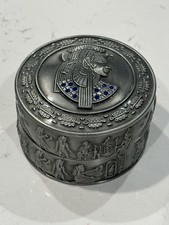 Vtg. Cleopatra Last Pharaoh Jewelry Box w 10 Blue Stones picture