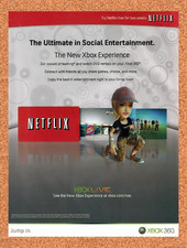 2008 Microsoft Xbox Live Netflix Streaming Original Ad / Retro Wall Art v3 picture