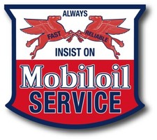 Mobiloil Service 4 x 3.5 INCH  MOBIL OIL GARGOYLE MOBILE GAS DECAL STICKER picture