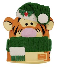 Loungefly Disney Tigger  2026 Holiday Mini Backpack w/ Green Scarf Santa Hat NWT picture