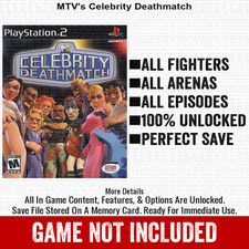 MTV s Celebrity Deathmatch 100% PS2 Memory Card All CHEATS ITEMS picture