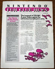 RARE Nintendo FUN CLUB NEWS VOL. 1 NO. 2 Summer 1987 NES Pre-Nintendo Power NICE picture