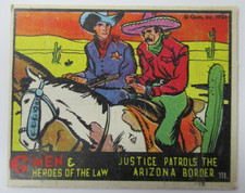 1936 Gum Inc G-Men & Heroes of the Law #111 Justice Patrols the Arizona Border picture