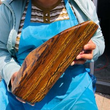 9.59LB Large Natural Tiger Eye Quartz Crystal Polished Healing Sample 5610 picture