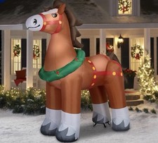 NEW 9 Ft Clydesdale Horse Large Christmas Inflatable & Lights Up - Holiday Time picture