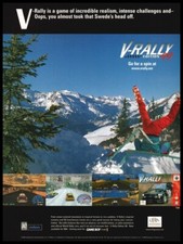 V-Rally Skiing 1999 Nintendo-print ad/mini-poster-Game room,man cave art décor picture