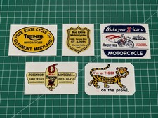 Vintage Triumph Motorcycle Sticker Decal 5 Pack Bud Ekins Johnson Motors picture