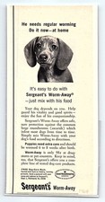 1964 Sergeant's Worm-Away Dog Worming Pet Care Vintage Magazine Print Ad picture