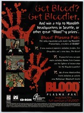 Blood - Plasma Pak - FPS PC Game - Vintage Original Print Ad / Poster Art - 1997 picture