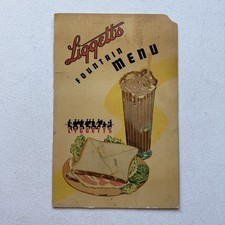 Vintage 1940’s Liggett’s Fountain Menu picture
