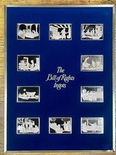 1975 Franklin Mint The Bill of Rights Ingots Solid Bronze Proof Set 10 PC w COA picture