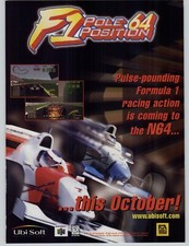 F1 Pole Position 64 N64 Video Game Art 1997 Vintage Print Ad Poster Racing Art picture