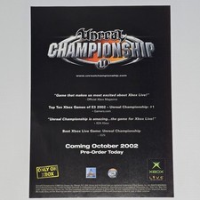 Unreal Championship Xbox Authentic Magazine Ad picture