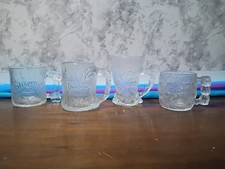 Vintage MINT Condition Complete set of 4 McDonalds Flintstones 1993 Glass Mugs picture