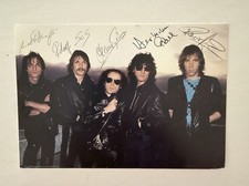 Vintage 1980s Scorpions Band Promo Photo Card - Pre-Printed Facsimile Autographs picture