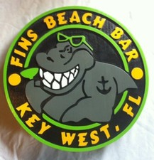 Tiki Bar Key West Fins  3D routed wood Island Beach pool Sign Custom  picture
