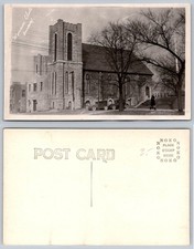RPPC Woman's Club Aurora IL First Presbyterian Church Vintage Car 1920s picture