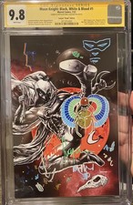 Moon Knight Black White & Blood #1 CGC 9.8 Signed Suayan Virgin Test/Remarques picture