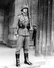 German Army Sentry on Guard Duty WWII 8x10 Photo Print HT4136470 picture