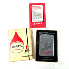 Vintage 60s Zippo Mayrat Dyes Otto B May Advertising Lighter Original Box Papers picture