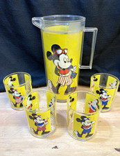 Vintage 1980s Disney Mickey Mouse Acrylic Pitcher 4 Tumblers Drinkware Set picture