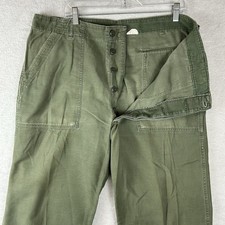 Vintage OG-107 Pants Mens Fits 38X29 Sateen Green Baker Vietnam 60s Army Fatigue picture