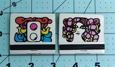 Vintage 1969 Ohio Match Co Pop Art Psychedelic Full Matchbooks Lot 2 Purple Tip picture