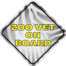 StickerTalk 5in x 5in Zoo Vet On Board Stickers Car Truck Vehicle Bumper Decal picture