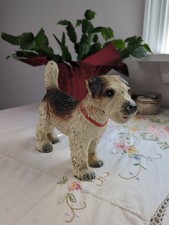 Vintage Fox Terrier Dog Cast Iron Doorstop, Painted 7