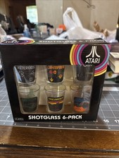 RARE 2009 Atari Shotglass 6-Pack by ICUP / Asteroids Centipede Pong Break Out picture