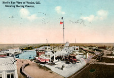 Roller Coaster Venice CA California Birds Eye View Postcard picture