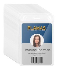 WTQ 50 Pack Waterproof Name Badge Holders Vertical_3