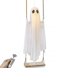 Large Hanging Swing Ghost Halloween Decor Halloween Decorations Outdoor lights picture