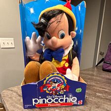 NEW VINTAGE RETRO AUTHENTIC Mattel Walt Disney’s Pinocchio Plush Doll  1996 picture