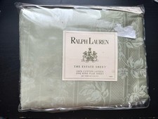 Vintage NOS Ralph Lauren King Flat Sheet “Fairchild Willow”  100% Cotton Sateen picture