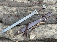 The Accolade Sword Of Knights Templar Holy Crusader Medieval Sword With Scabbard picture