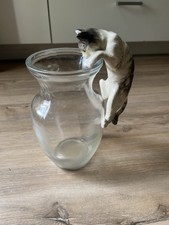 Vintage MCM Climbing Cat Decor Ceramic Plant Fishbowl picture