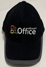 Vintage Microsoft Office Advertising Hat Cap Black Grey Embroidered Logo Tech picture