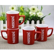 4 New Nescafe Red 8oz Cups Mug Cup Coffee Tea Collectible Mugs picture