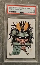 🔶 2025 G.A.S. Trading Card 🎤 WU-TANG CLAN🎧 Tour June 14 Houston /100🔶 PSA 8 picture